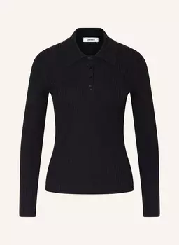 Вязаная рубашка-поло Sandro, синий