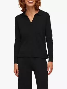 Вязаная рубашка-поло Whistles, черный