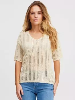 Вязаная рубашка пзризе Pulz Jeans, бежевый