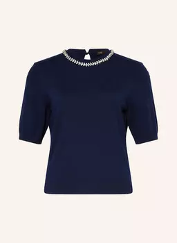 Вязаная рубашка с драгоценными камнями maje, темно-синий