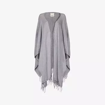 Вязаная шаль с бахромой и шипами Ikks, серый