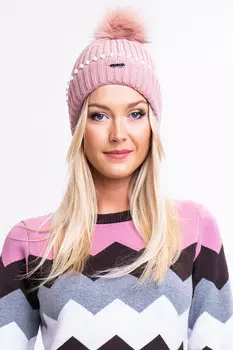 Вязаная шапка Budmil, розовый