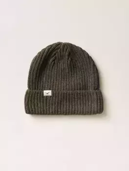 Вязаная шапка Cleptomanicx "Wool Hat Harbour BiColor", в повседневном дизайне, зеленый