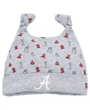 Вязаная шапка Crimson Tide Critter с манжетами для новорожденных Heather Grey Alabama Crimson Tide Critter New Era, серый