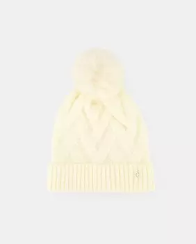 Вязаная шапка цвета экрю с зигзагообразным рельефом Tintoretto