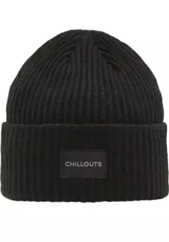 Вязаная шапка для чиллаута "Kara Hat", классическая ребристая вязка Chillouts, черный