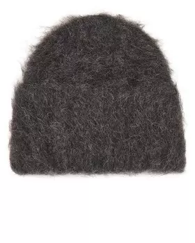 Вязаная шапка из альпаки Toteme, цвет Dark Grey Melange