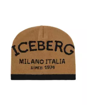 Вязаная шапка из чесаной полушерсти. Iceberg, коричневый