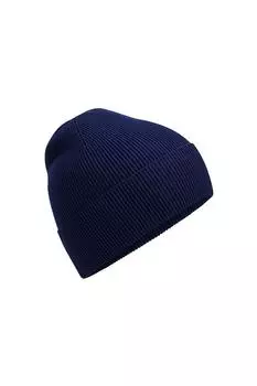 Вязаная шапка из органического хлопка Beechfield, темно-синий
