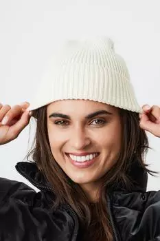 Вязаная шапка из переработанных материалов My Accessories London, белый