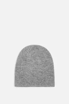 Вязаная шапка из шерсти ZARA, серый