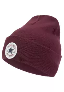 Вязаная шапка конверс "Chuck Patch Beanie" Converse, бордовый