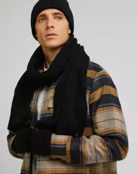 Вязаная шапка Lee "XMAS PACK" (комплект, 3 шт., 3 шт.), с этикеткой Lee, черный