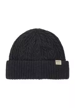 Вязаная шапка, манжета, косая вязка, мужская BARTS, цвет Dark Heather