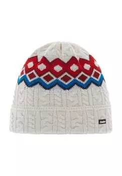 Вязаная шапка "Миро Ос" из смеси шерсти с узором EisbaR, цвет 099 milk-dark coba