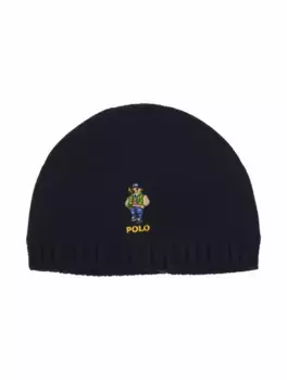 Вязаная шапка Polo Bear Ralph Lauren, тёмно-синий