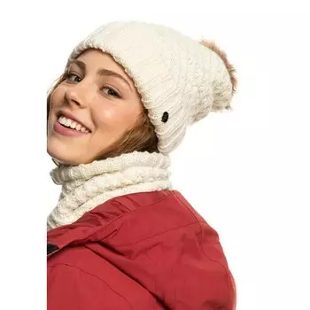 Вязаная шапка Roxy Blizzard бежевая