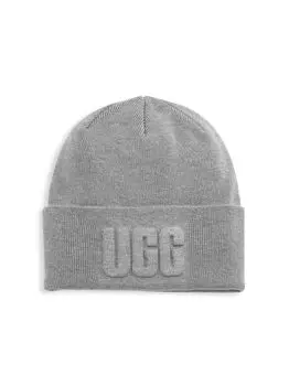Вязаная шапка с 3D-логотипом UGG, серый
