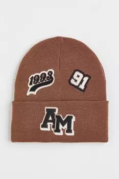 Вязаная шапка с аппликацией в рубчик H&amp;M