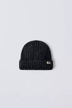 Вязаная шапка с этикеткой ZARA, синий