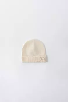 Вязаная шапка с бантом ZARA, цвет ice