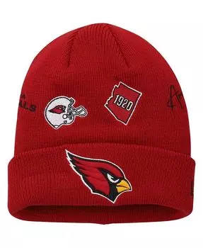 Вязаная шапка с фирменными манжетами для больших мальчиков и девочек Cardinal Arizona Cardinals New Era, красный