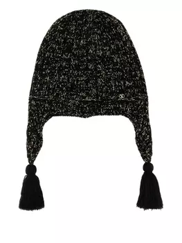 Вязаная шапка с кисточками Valentino Garavani, черный