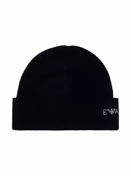 Вязаная шапка с логотипом EMPORIO ARMANI