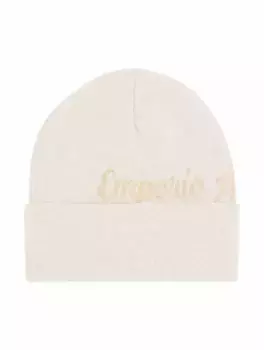 Вязаная шапка с логотипом EMPORIO ARMANI, бежевый