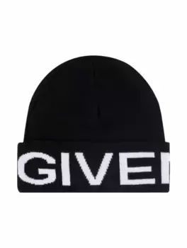 Вязаная шапка с логотипом Givenchy, черный