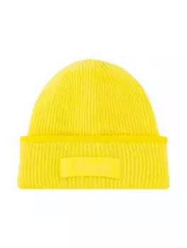 Вязаная шапка с логотипом Jacquemus, жёлтый