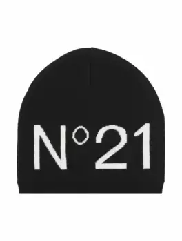 Вязаная шапка с логотипом N°21, черный