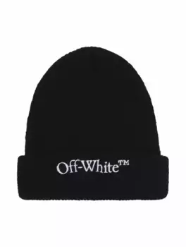 Вязаная шапка с логотипом Off-White, черный