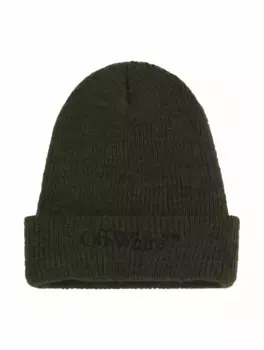 Вязаная шапка с логотипом Off-White, зелёный