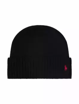 Вязаная шапка с логотипом Ralph Lauren, черный