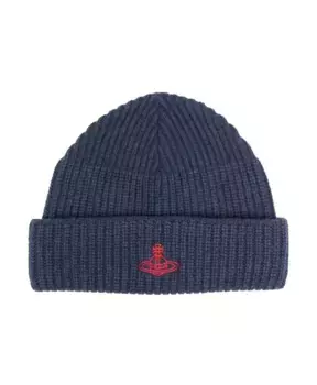 Вязаная шапка с логотипом в виде шара Vivienne Westwood, синий