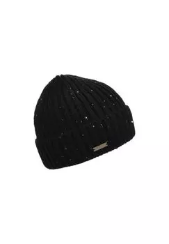 Вязаная шапка с манжетами и поддонами и ребристой структурой 19460-0 SEEBERGER, черный