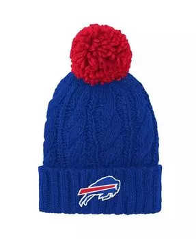Вязаная шапка с манжетами и помпоном Royal Buffalo Bills Team для больших девочек Outerstuff, синий