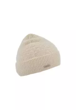 Вязаная шапка с манжетами из смеси шерсти альпаки структурированного микса 19110-0 SEEBERGER, цвет Offweiss One Size