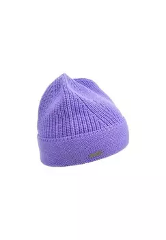 Вязаная шапка с манжетами из структурированного микса 19447-0 SEEBERGER, цвет Flieder