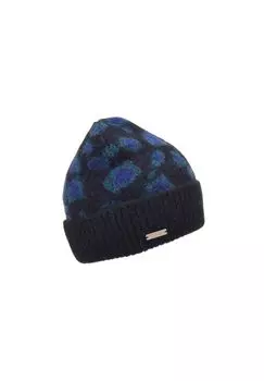 Вязаная шапка с манжетами Leo Jaquard 19119-0 SEEBERGER, цвет Schwarz Marine One Size