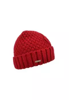 Вязаная шапка с манжетой и косой узором 19172-2 SEEBERGER, цвет Feuer One Size