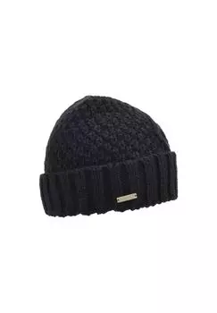 Вязаная шапка с манжетой и косой узором 19172-2 SEEBERGER, цвет Schwarz One Size