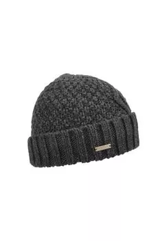 Вязаная шапка с манжетой и косой узором 19172-2 SEEBERGER, цвет Anthrazit One Size