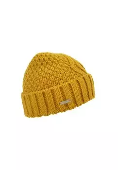 Вязаная шапка с манжетой и косой узором 19172-2 SEEBERGER, цвет Bronze One Size