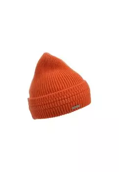 Вязаная шапка с манжетой и жесткой деталью 19454-0 SEEBERGER, цвет Papaya