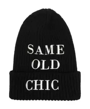 Вязаная шапка с нашивкой логотипом Moschino, черный