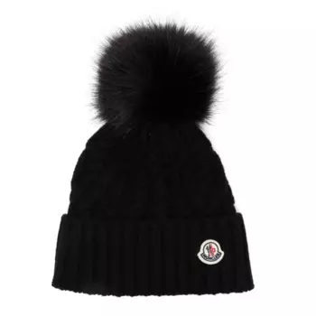 Вязаная шапка с помпонами Moncler