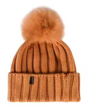 Вязаная шапка с помпоном Woolrich, коричневый