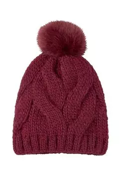 Вязаная шапка с содержанием шерсти и альпаки sheego, цвет Bordeaux One Size